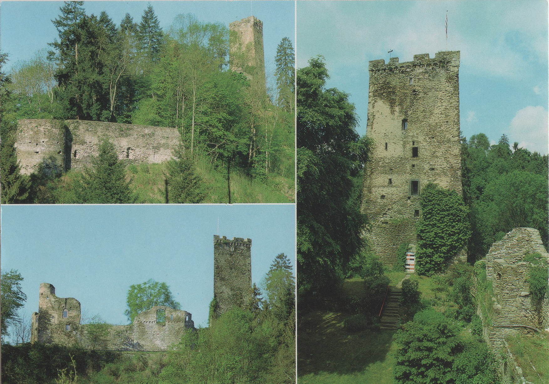 Burg Postkarte bunt